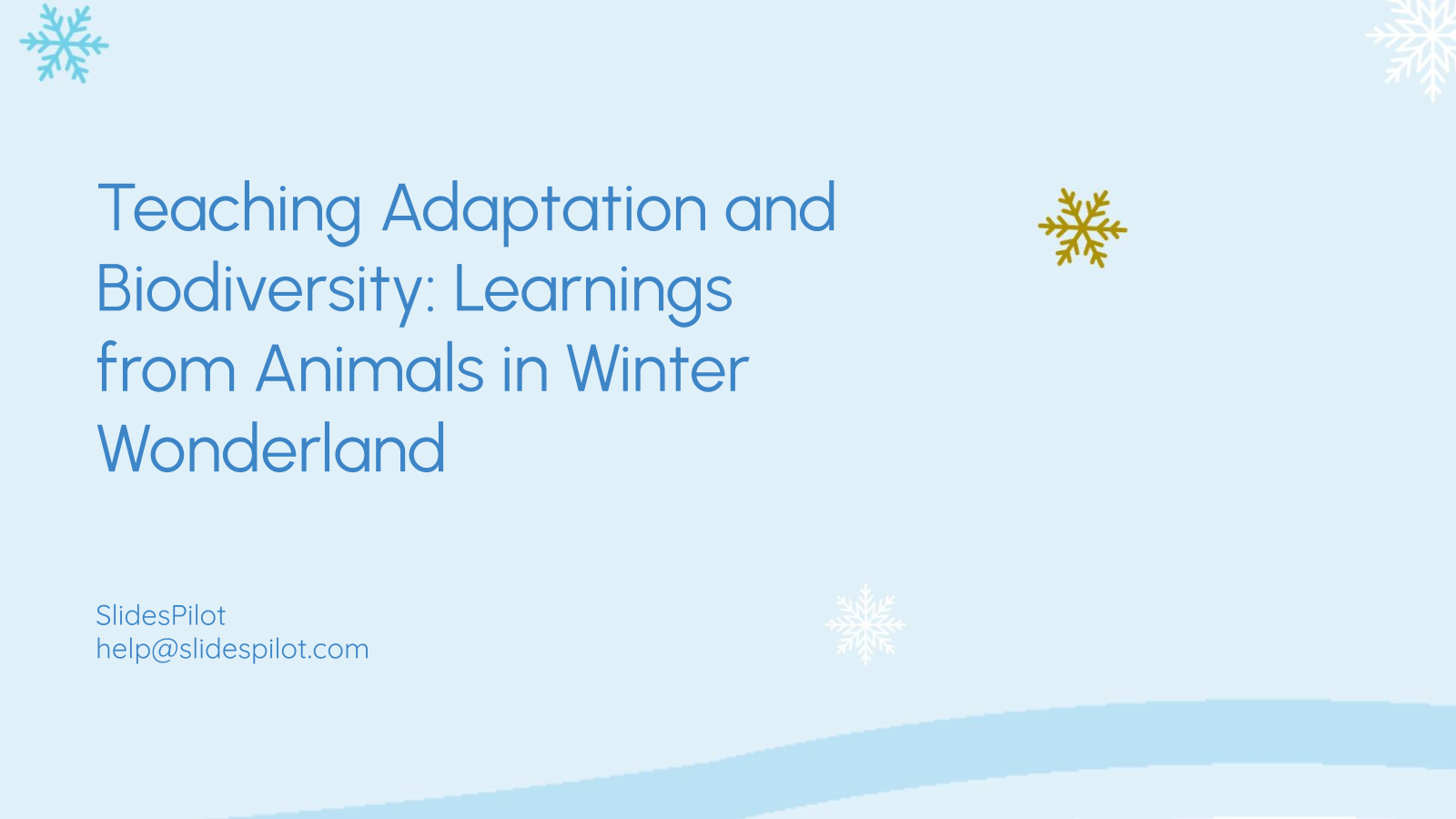 Teaching Adaptation and Biodiversity: Learnings from Animals in Winter Wonderland